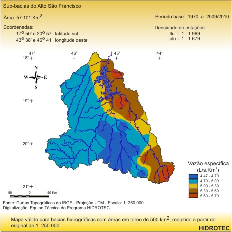 Figura 3 - Mapa da vazo de 95% da curva de permanncia