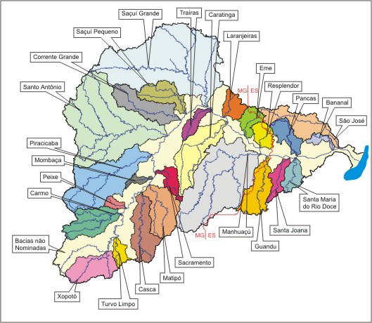 Figura 4 - Localizao dos afluentes principais