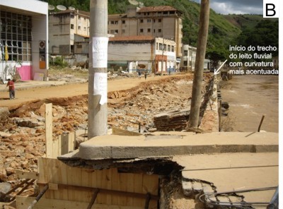 Figura 18 - Processo de eroso iniciado  montante da Ponte Artur Bernardes.