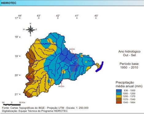 Figura 1 - Mapa da Precipitao Mdia Anual (mm/ano)