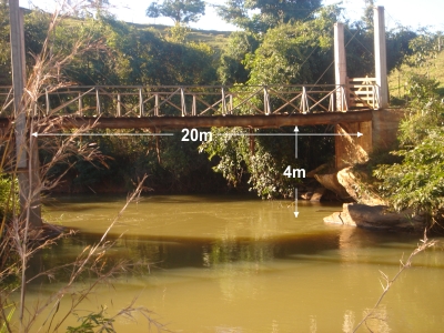 Figura 2 - Vista da seão de projeto da ponte no rio Casca- Sao Miguel do Anta - MG