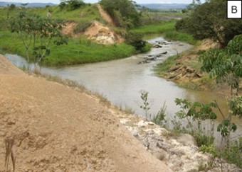 Figura 13 – Inicio do canal de transposio: A - Foto em 1985; B - Foto em 2008