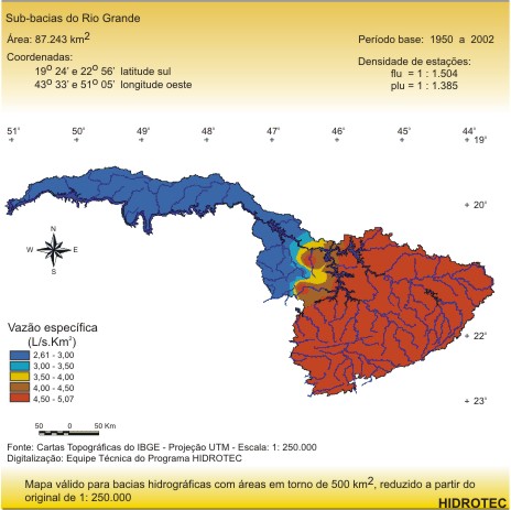 Figura 2 - Mapa da vazo especfica mnima de 7 dias de durao e perodo de retorno de 10 anos