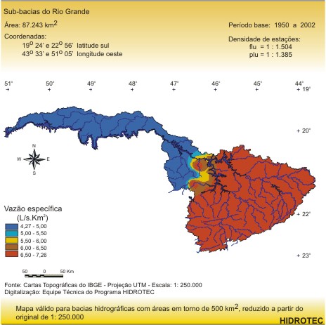 Figura 3 - Mapa da vazo de 95% da curva de permanncia