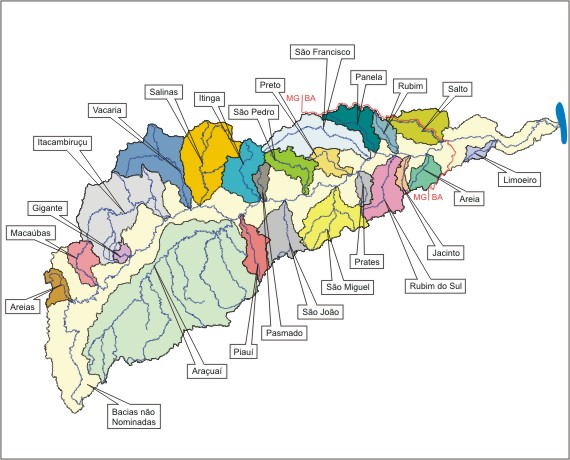 Figura 4 - Localizao dos afluentes principais