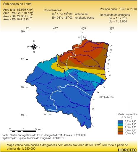 Figura 3 - Mapa da vazo de 95% da curva de permanncia