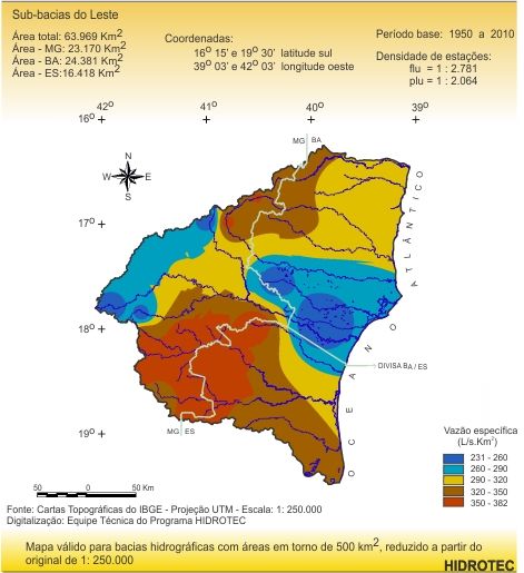 Figura 4 - Mapa da vazo especfica mxima diria anual para perodo de retorno de 50 anos