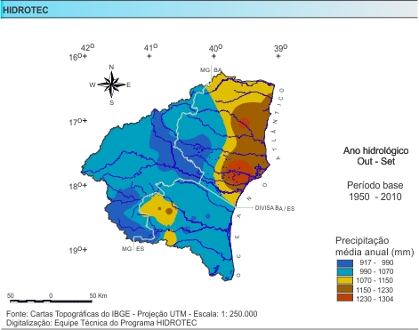 Figura 1 - Mapa da Precipitao Mdia Anual (mm/ano)