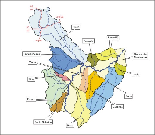 Figura 4 - Localizao dos afluentes principais