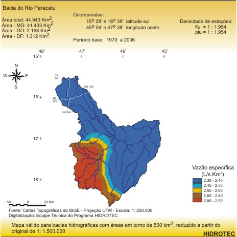 Figura 3 - Mapa da vazo de 95% da curva de permanncia