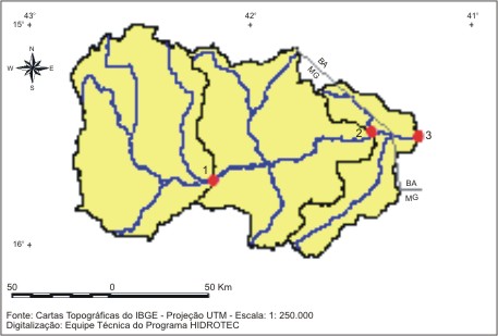 Figura 1 - Regio hidrologicamente homognea e localizao das sub-bacias, na bacia do Pardo