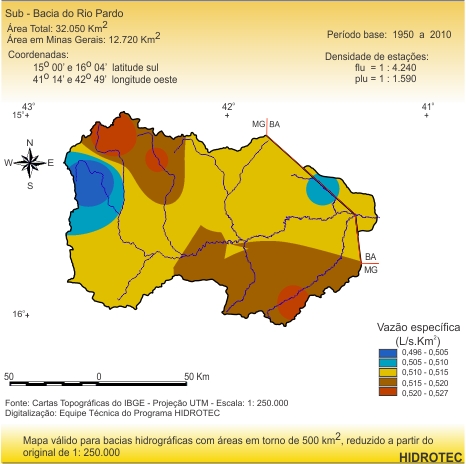 Figura 3 - Mapa da vazo de 95% da curva de permanncia