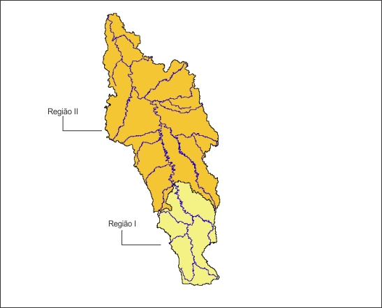 Figura 1- Procedimento para a predio de vazo em curso d'gua que intercepta '+' de uma RHH