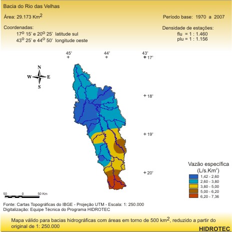 Figura 3 - Mapa da vazo de 95% da curva de permanncia